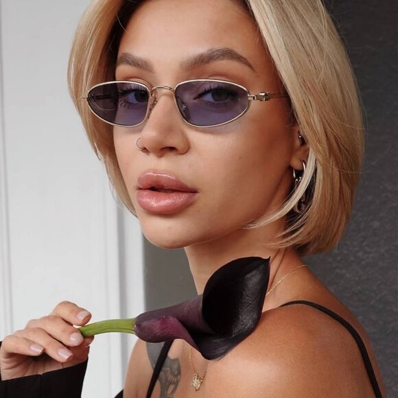 Miu Miu MUA52S ZVN4I0 Sunglasses Gold Cat Eye Frame, Pink Lenses main image 6
